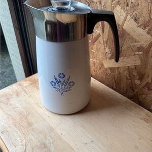 Vintage Corning ware Blue Cornflower Coffee Carafe Percolater